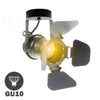 Foco Superficie Aletas Negro para LED GU10