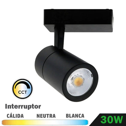Foco monofásico negro 30W CCT