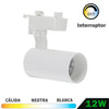 Foco carril mini color blanco 12W CCT monofásico