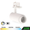 Foco Carril Trifásico LED Blanco 10W Zoom EC Orientable CCT