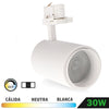 Foco trifásico 30W cct cambio grados de apertura blanco carril