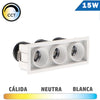 Foco Rectangular Mini LED 15W Blanco CCT 3 Luces
