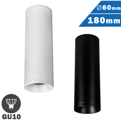 Foco Superficie Fijo 180mm Cilindro para GU10