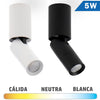 Foco Superficie LED 5W Orientable UGR17 Blanco / Negro