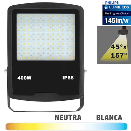 Proyector LED Alta Potencia 400W Lumileds Asimétrica 45 x 157 Grados