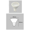 Medida de bombilla led gu10 220v 6w 120 grados