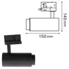 Foco Carril Trifásico LED Negro 10W Zoom EC Orientable CCT