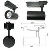 Foco LED Negro Monofásico 30W 36º