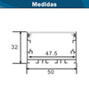 Perfil Aluminio Suspensión Grande 50 x 32mm