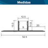 Medidas de perfil arquitectural 52 x 13mm.