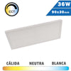 Luminaria Blanca Superficie LED CCT 30x90 36W