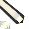 Perfil Aluminio Esquina Recto Tiras LED Color Negro