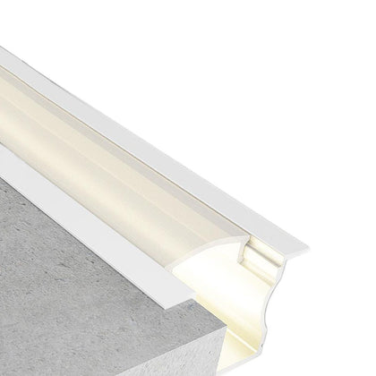 Perfil Aluminio Blanco Empotrar Aletas Alto para Tiras LED