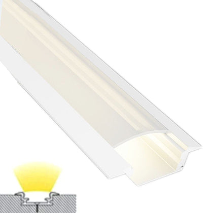 Perfil Aluminio Empotrar Aletas Micro Blanco para Tiras LED