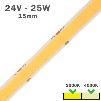 Tira LED 24V 25W COB Ancha 15mm