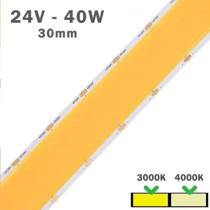 Tira LED 24V 40W COB Ancha 30mm