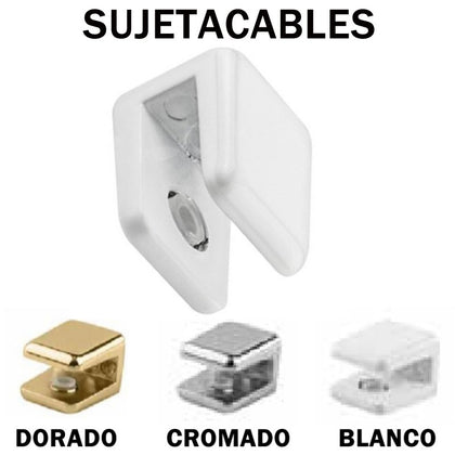 Sujetacables Techo Cable Blanco / Cromo / Oro