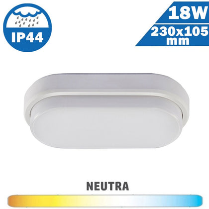 Plafón Superficie LED Oval 18W Exterior IP44