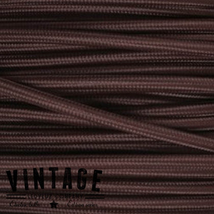 Metro Cable Cordón Textil Tela Liso Marrón