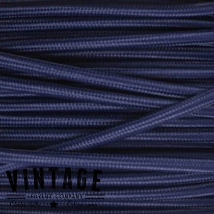 Metro Cable Cordón Textil Tela Liso Azul Oscuro