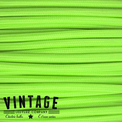 Metro Cable Cordón Textil Tela Liso Verde Claro