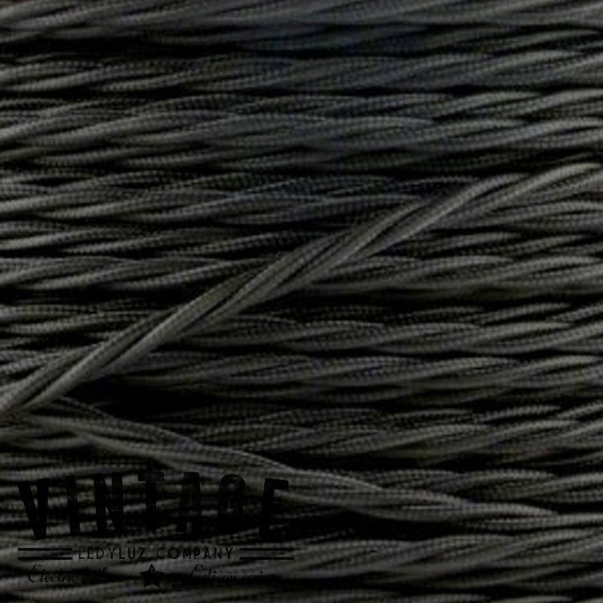 Metro Cable Cordón Textil Tela Trenzado Negro