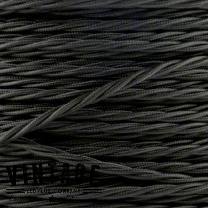 Metro Cable Cordón Textil Tela Trenzado Negro