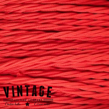 Metro Cable Cordón Textil Tela Trenzado Rojo