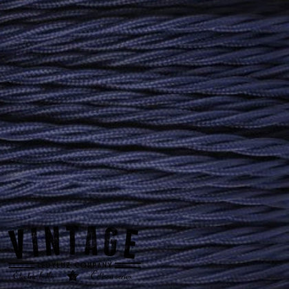Metro Cable Cordón Textil Tela Trenzado Azul
