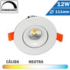 Empotrable COB 12W Regulable 111mm Diam Redondo Blanco