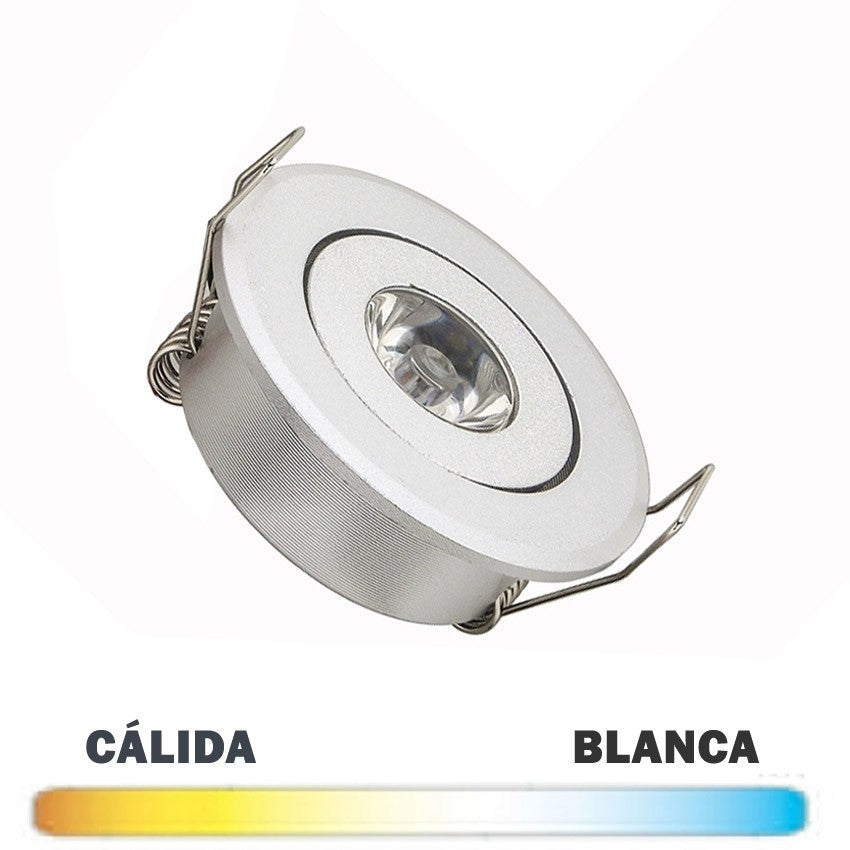 Empotrable Mini Redondo Plata LED 3W Basculante