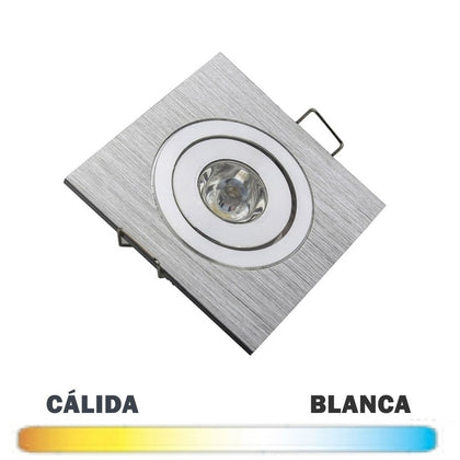 Empotrable LED Mini Cuadrado Aluminio 3W Basculante