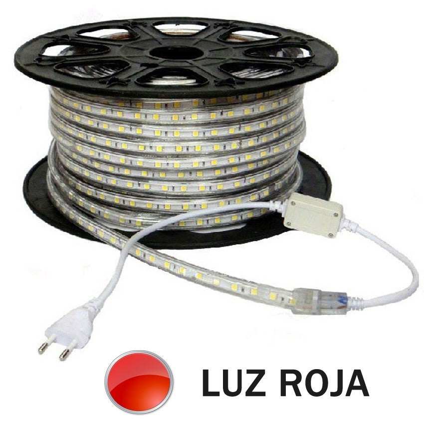 Tira LED 220V RK IP65 14W/m por Metro Luz Roja