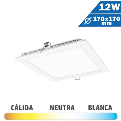 Panel LED Cuadrado Blanco 12W  170 x 170mm