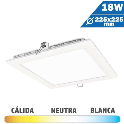 Panel LED Cuadrado Blanco 18W 225 x 225mm