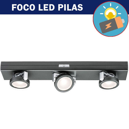 Foco LED a Pilas 3 x 0,2W Antracita