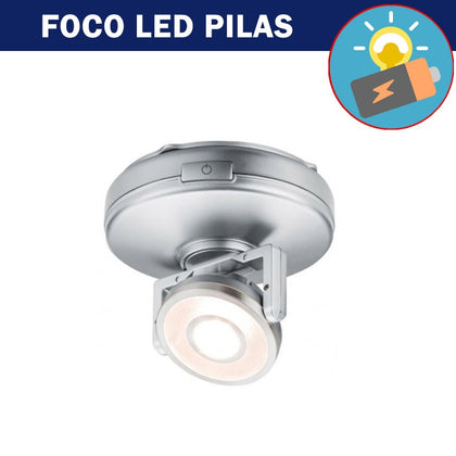 Foco LED a Pilas 1 x 1W Cromo Mate