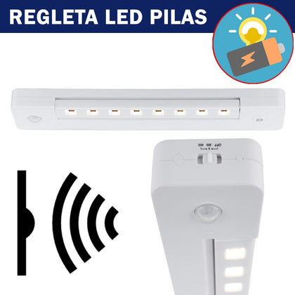 Foco LED a Pilas 8 x 0,2W con Detector