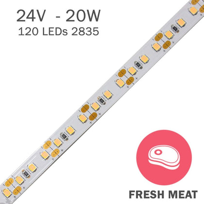 Tira LED 24V 20W 120 LEDs/m PRO Fresh Meat - Carne Fresca