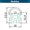 Perfil Aluminio Alta Disipación Redondeado Tiras LED