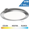 Panel LED Redondo Níquel Satinado 24W 300mm