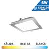 Panel LED Cuadrado Níquel 6W  120 x 120mm