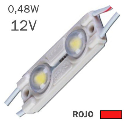 Módulo LED 0,48W 12V 2 x 2835 Luz Roja