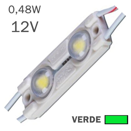 Módulo LED 0,48W 12V 2 x 2835 Luz Verde