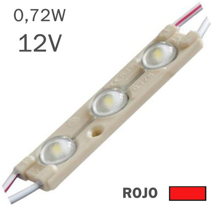 Módulo LED 0,72W 12V 3 x 2835 Luz Roja