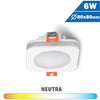 Downlight LED Cuadrado Blanco 6W IP44