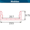 Perfil Aluminio Ancho Tiras LED