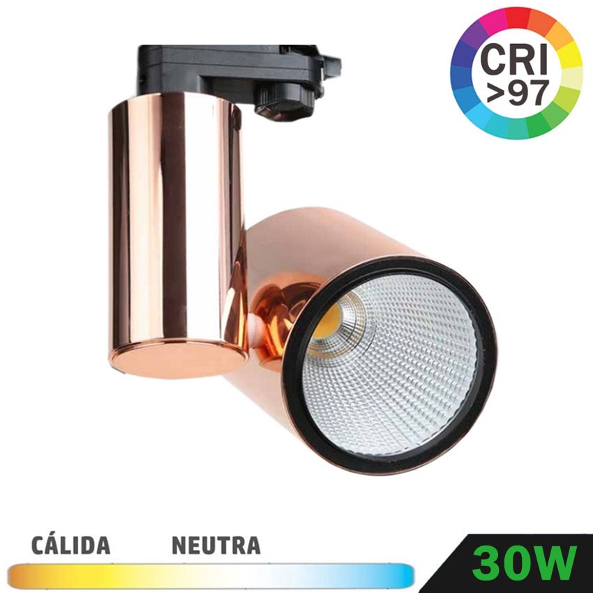 Foco Carril Trifásico LED Cobre 35W CRI97