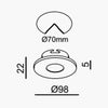 Aro Empotrable Fijo Redondo GU10 98mm