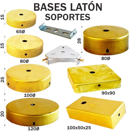 Bases Soportes Latón Redondas / Cuadradas